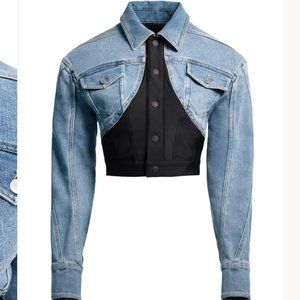 Defined-waist Denim Crop Jacket Mugler x HM Drop